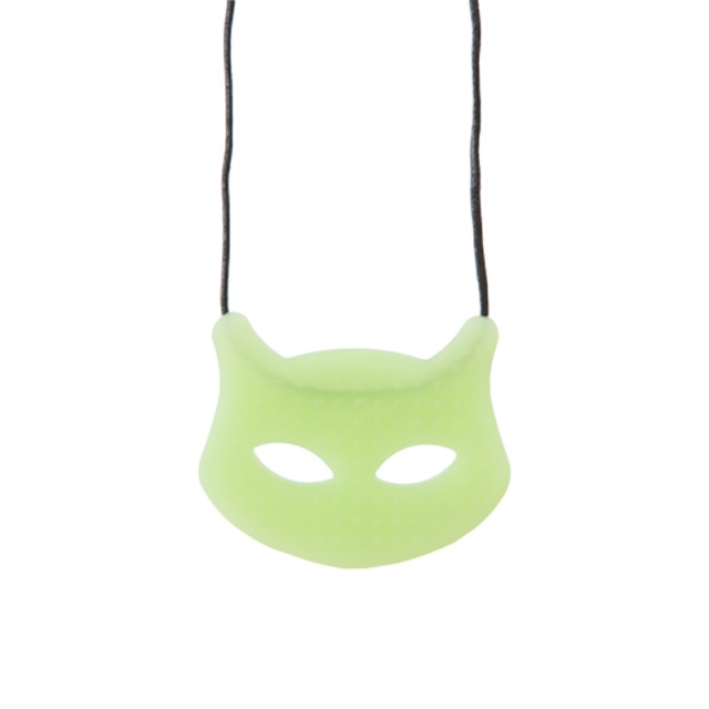 Tugghalsband Katt, mjuk - Neongrön självlysande
